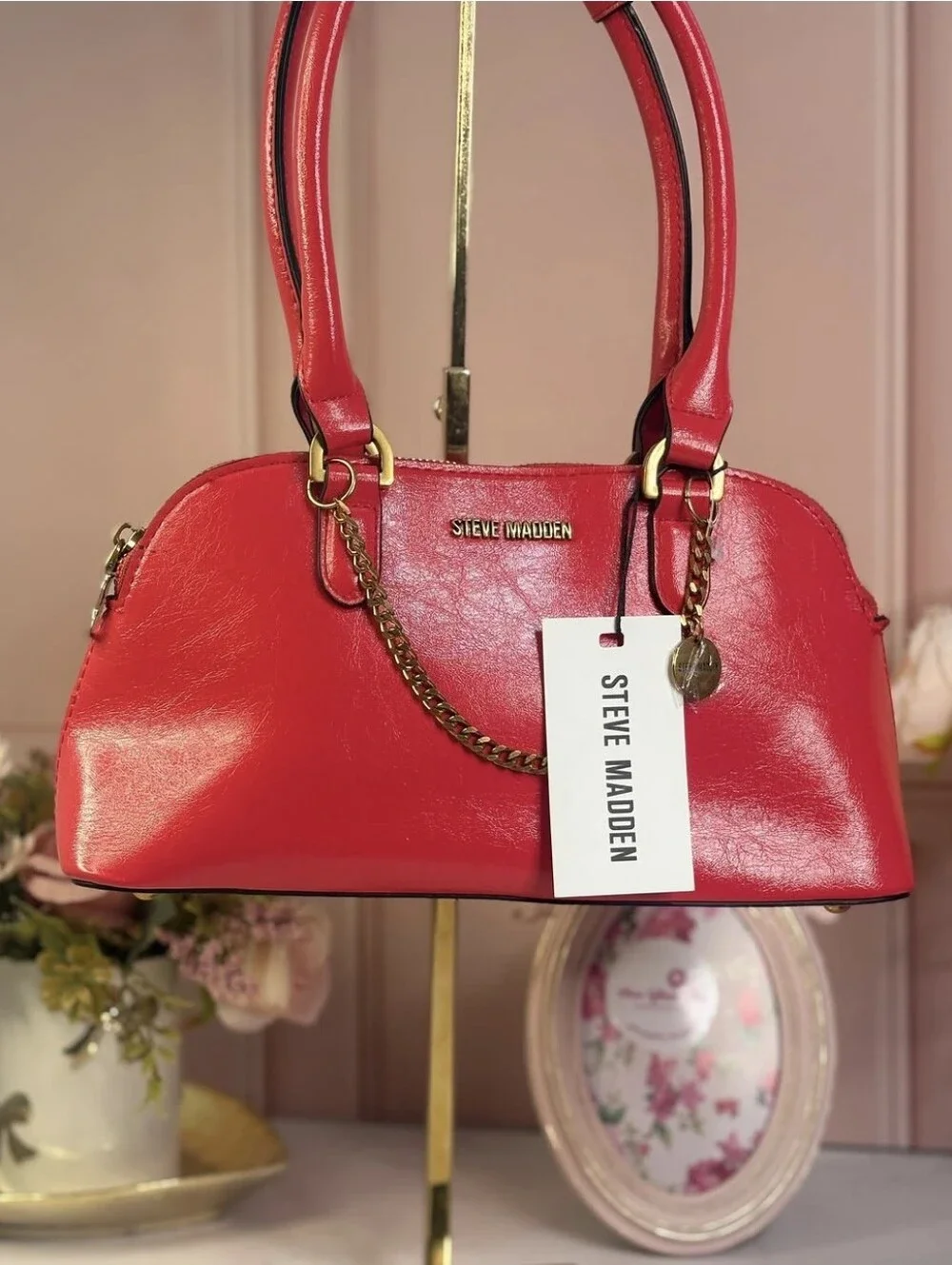 Steve Madden Red Dome Satchel